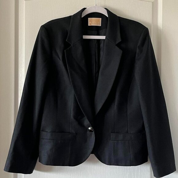 Vintage Pendleton Blazer Jacket 100% Pure Virgin Wool Women's size 12/Black - Picture 1 of 7